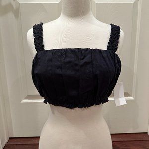 NWT - Sophie Rue - Indy Ruched Cropped Top - Black - Size: S